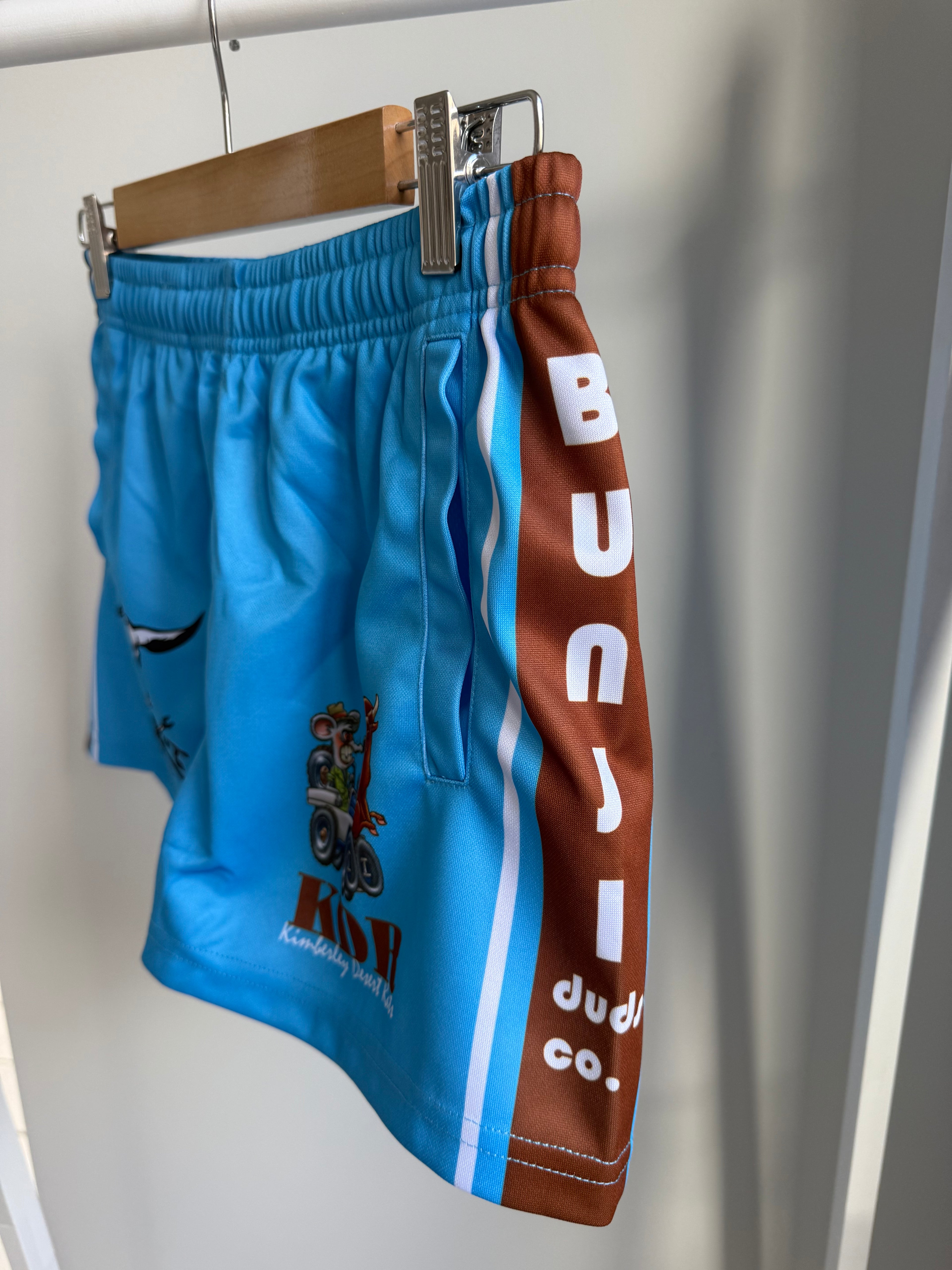 Kimberley Desert Rats Light Blue Footy Shorts