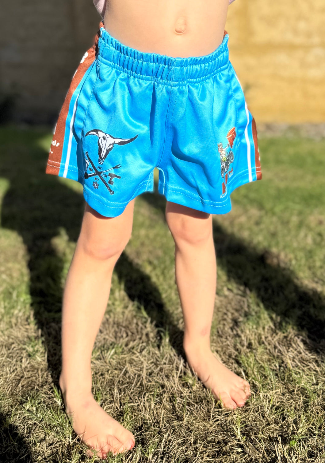 Kids Kimberley Desert Rats Light Blue Footy Shorts