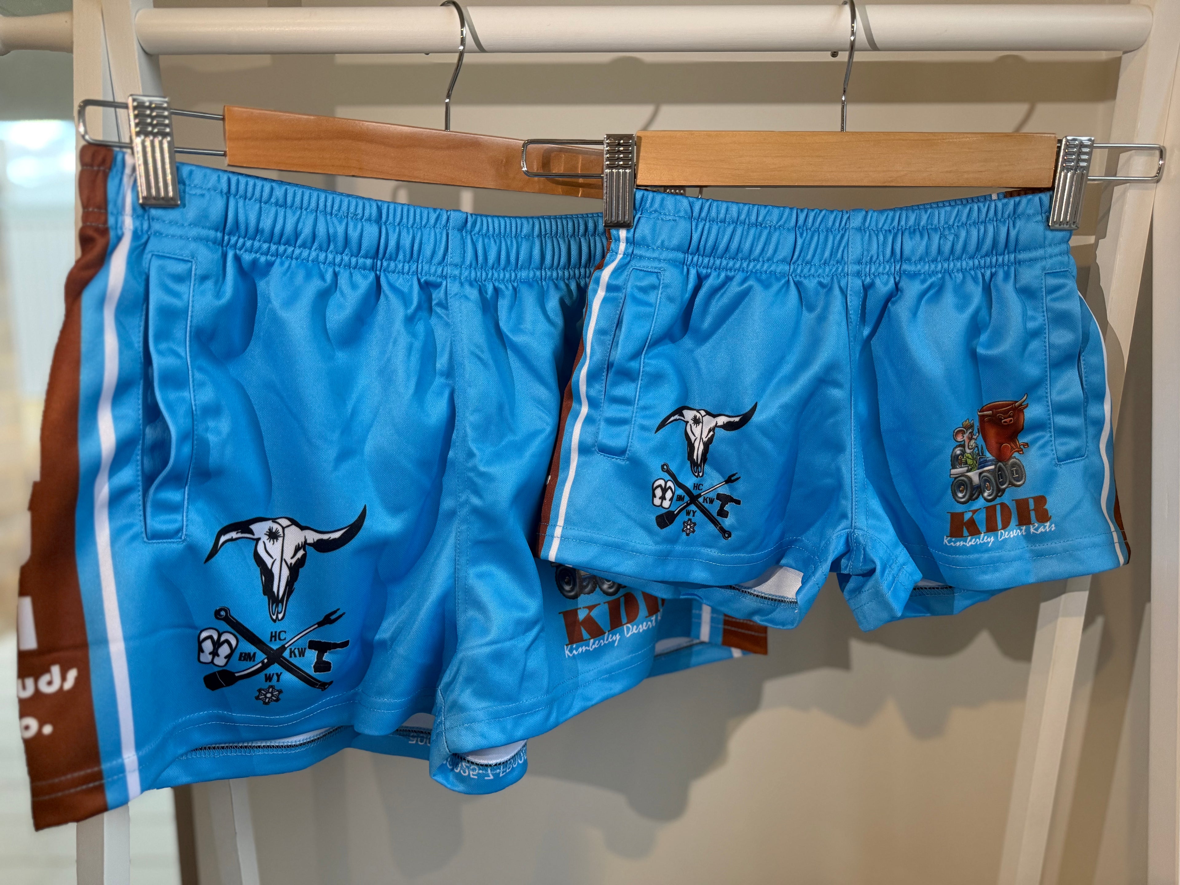 Kimberley Desert Rats Light Blue Footy Shorts