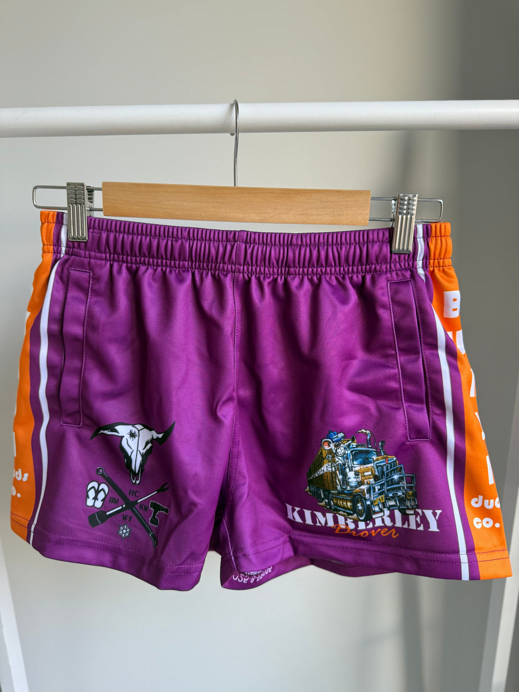 Kimberley Drover Purple Footy Shorts