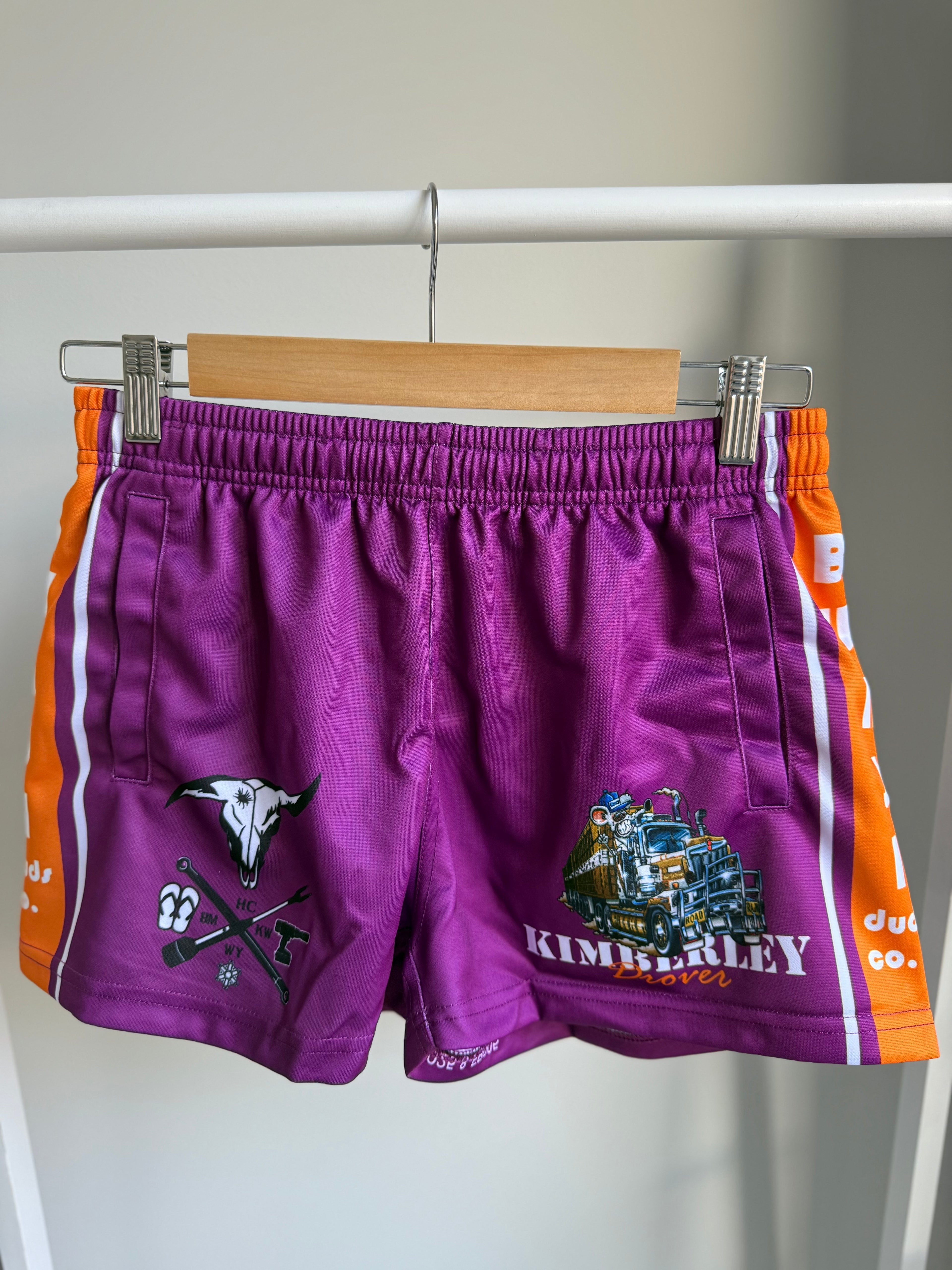 Kimberley Drover Purple Footy Shorts