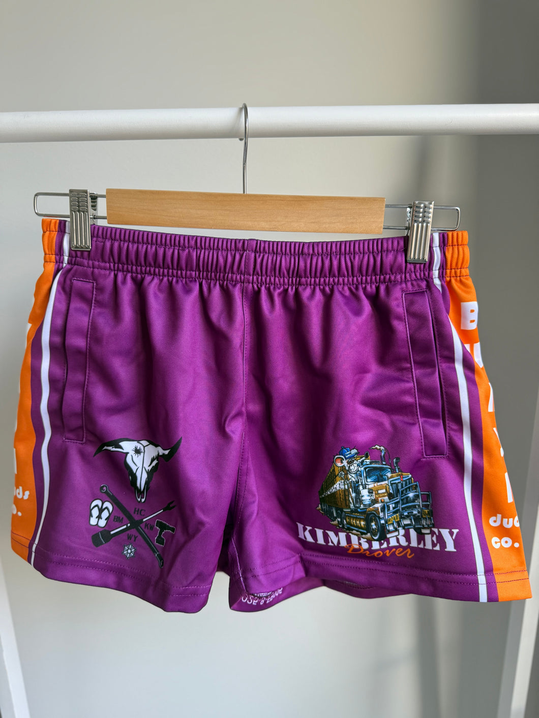 Kimberley Drover Purple Footy Shorts