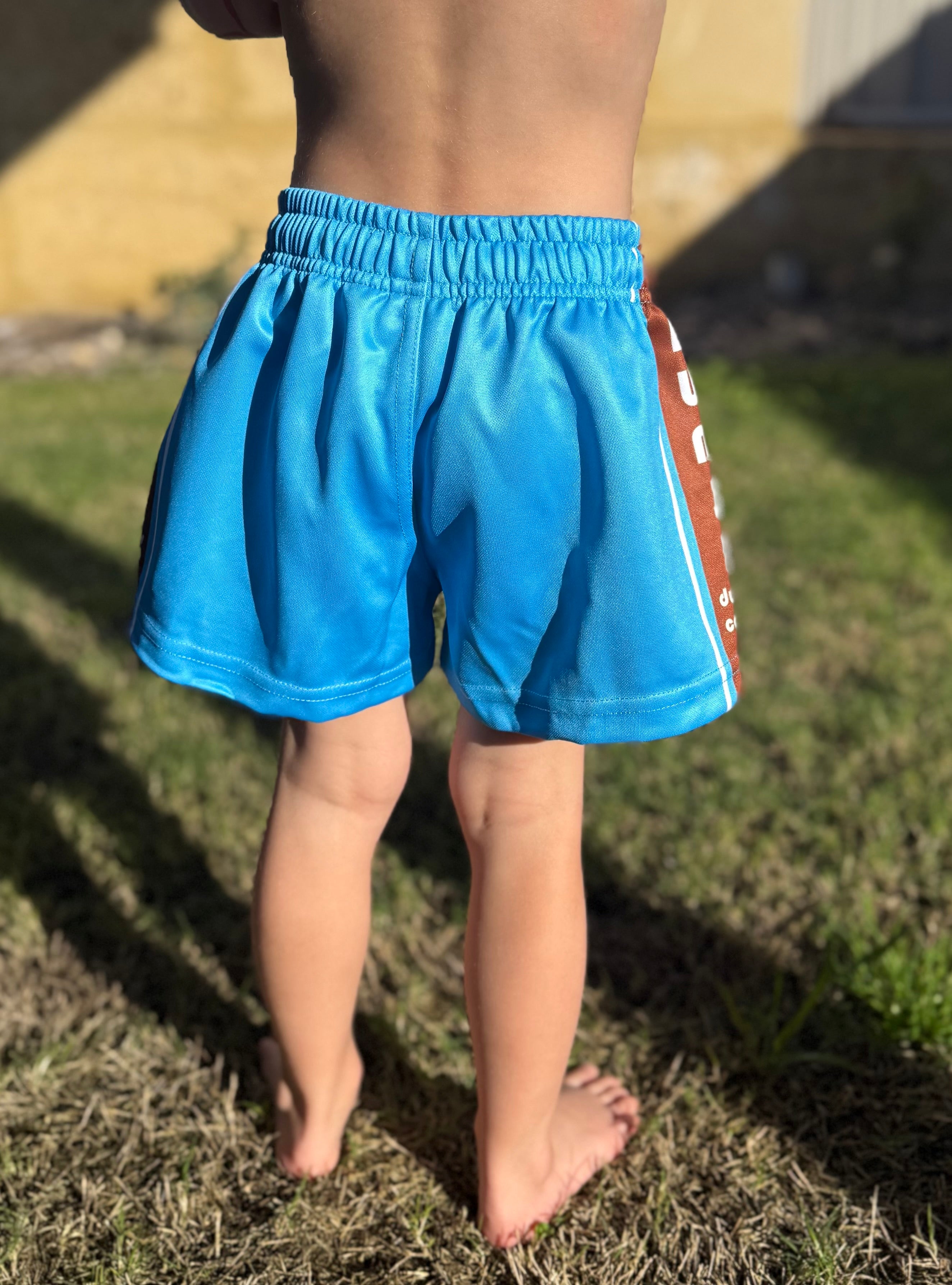 Kids Kimberley Desert Rats Light Blue Footy Shorts