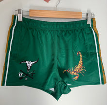Load image into Gallery viewer, Great Sandy Desert Green Footy Shorts
