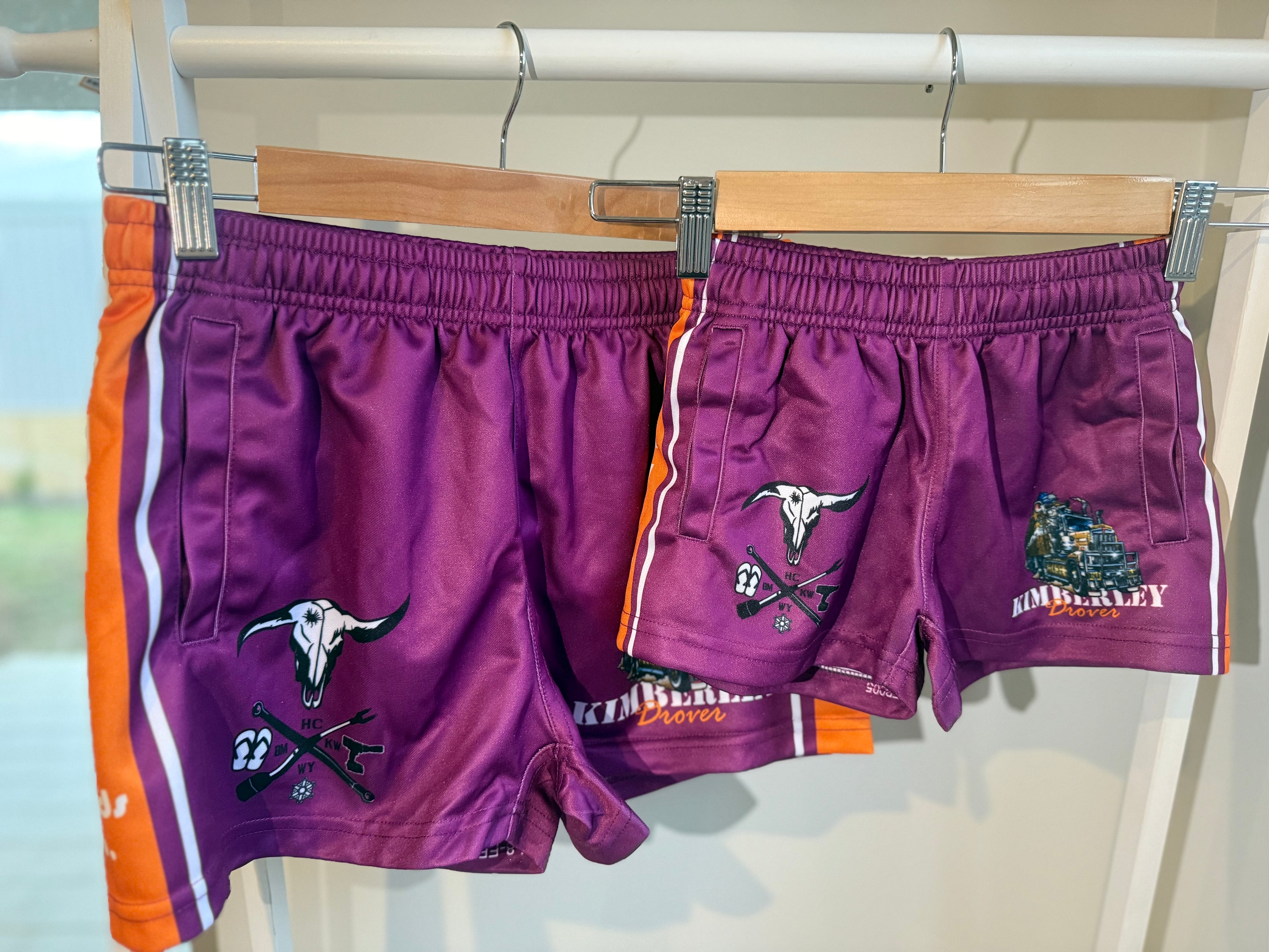 Kimberley Drover Purple Footy Shorts