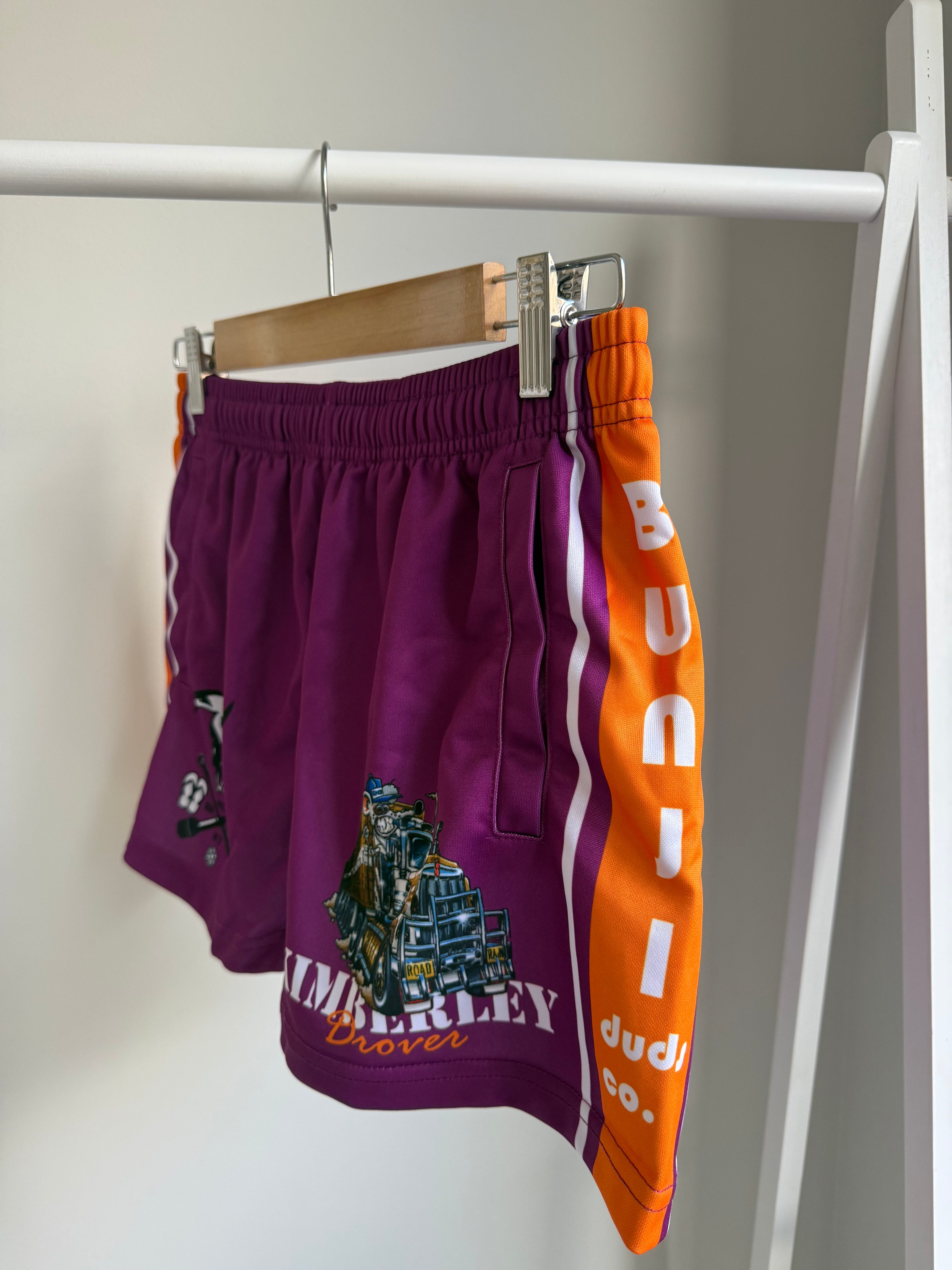 Kimberley Drover Purple Footy Shorts