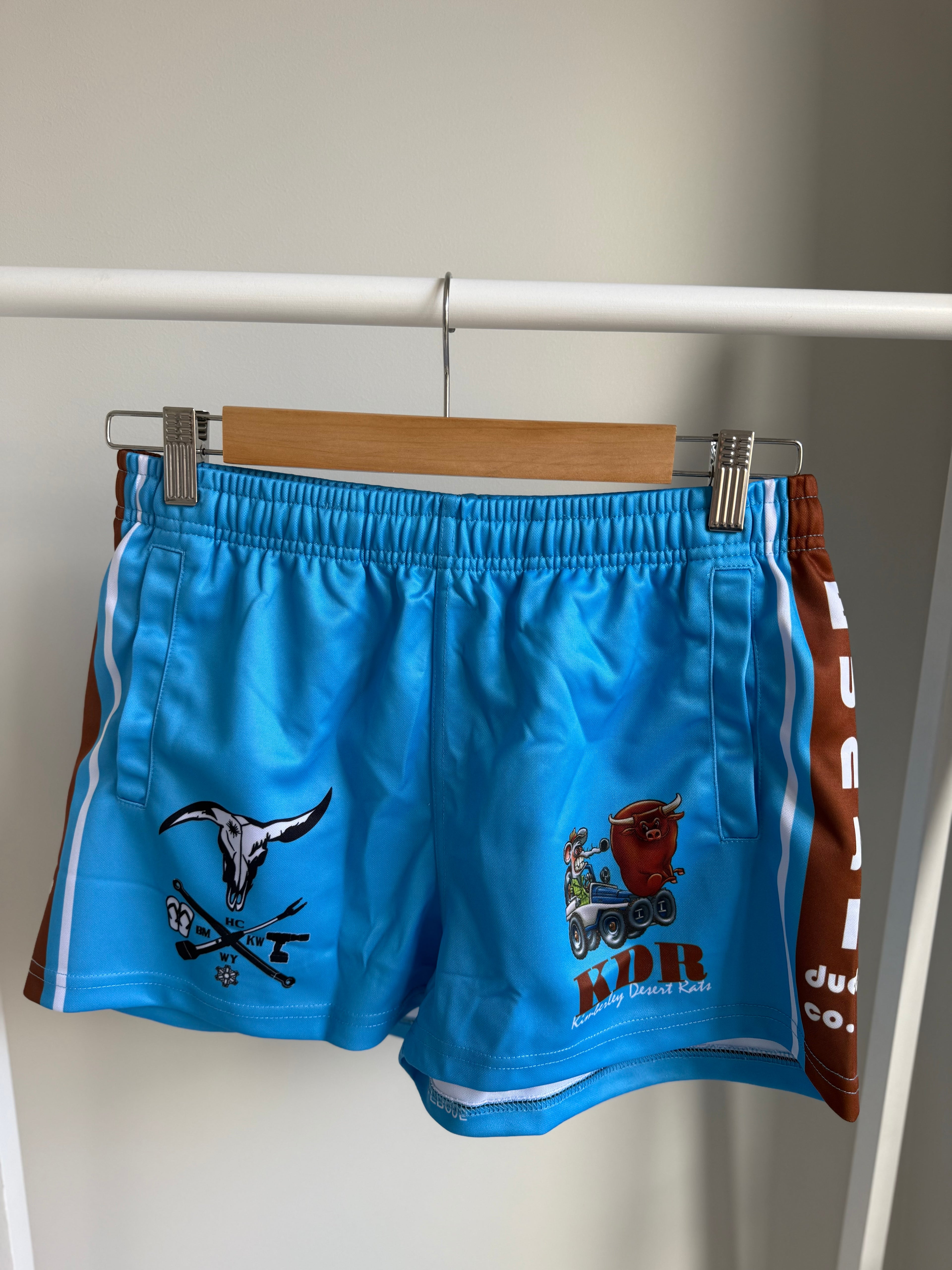 Kimberley Desert Rats Light Blue Footy Shorts